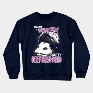 Damn I'm Pretty - Funny Possum Meme Crewneck Sweatshirt